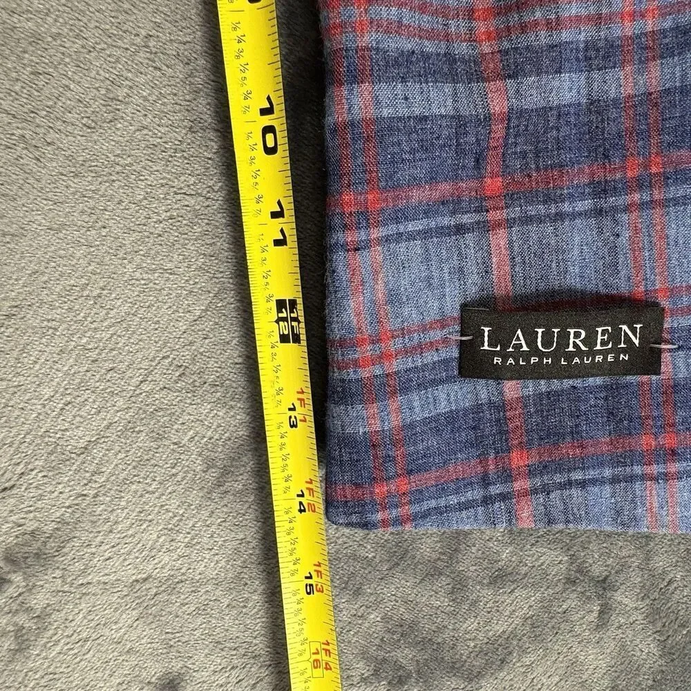 LAUREN RALPH LAUREN Boy 14R Bloxbury Blue Red Plaid Sport Coat Blazer Linen Blen